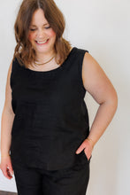 Load image into Gallery viewer, The Harmony Reversible Top in Black Linen