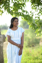 Load image into Gallery viewer, The Serene Kaftan Dress in Aegean Stripe