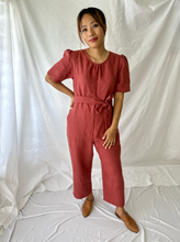 Load image into Gallery viewer, The Terra Short Sleeved Linen Jumpsuit