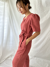 Load image into Gallery viewer, The Terra Short Sleeved Linen Jumpsuit