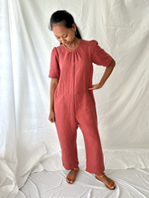 Load image into Gallery viewer, The Terra Short Sleeved Linen Jumpsuit