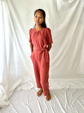 Load image into Gallery viewer, The Terra Short Sleeved Linen Jumpsuit