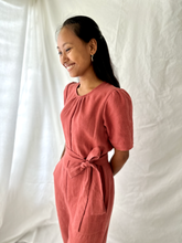 Load image into Gallery viewer, The Terra Short Sleeved Linen Jumpsuit
