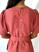 Load image into Gallery viewer, The Terra Short Sleeved Linen Jumpsuit