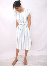 Load image into Gallery viewer, The Serene Kaftan Dress in Aegean Stripe
