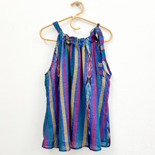 Load image into Gallery viewer, Lagoon Stripe Tie-Neck Halter Top - XL