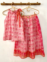 Load image into Gallery viewer, Bright Pink Warli-inspired Tie-Neck Halter Top - XS