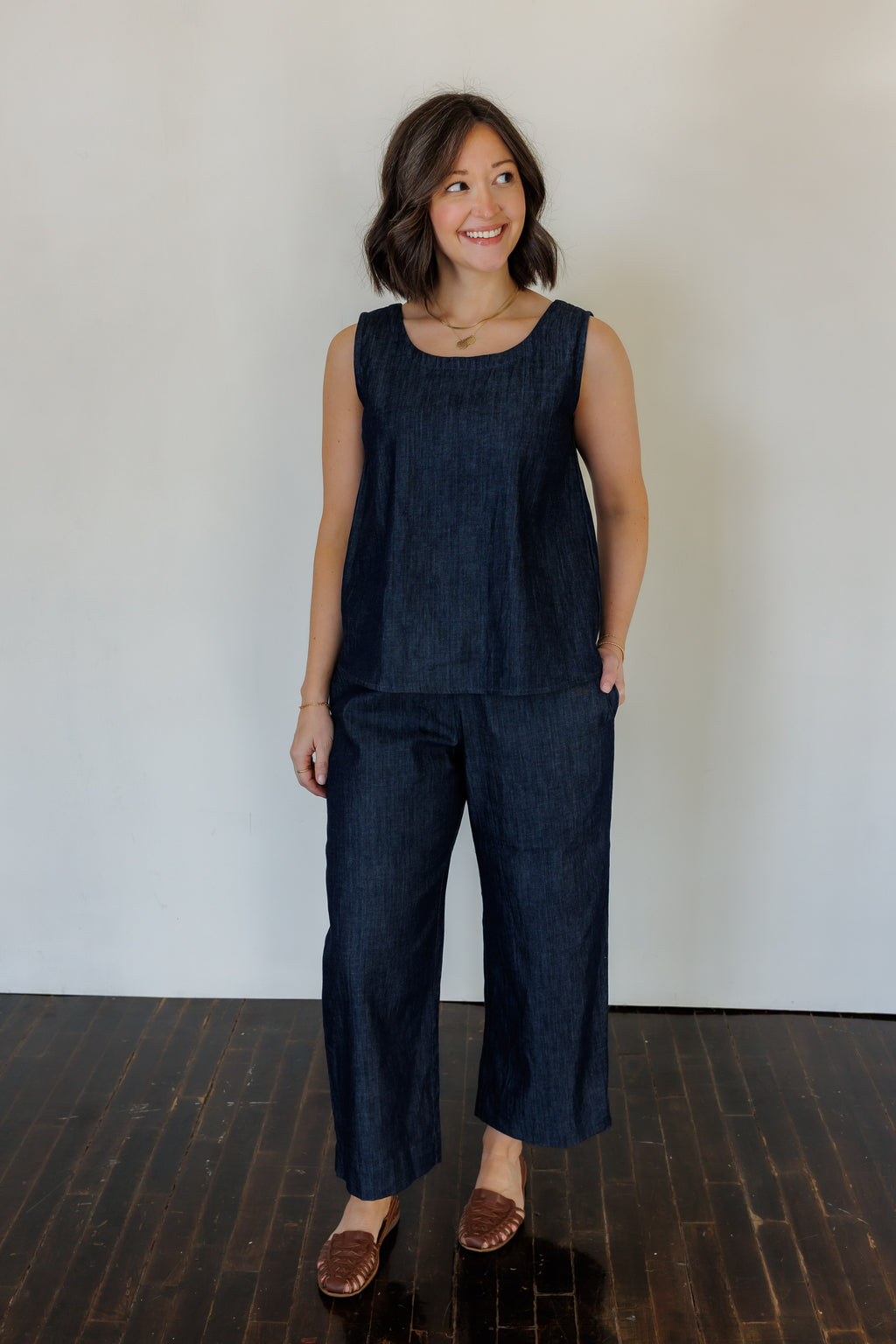 The Harmony Reversible Top in Denim