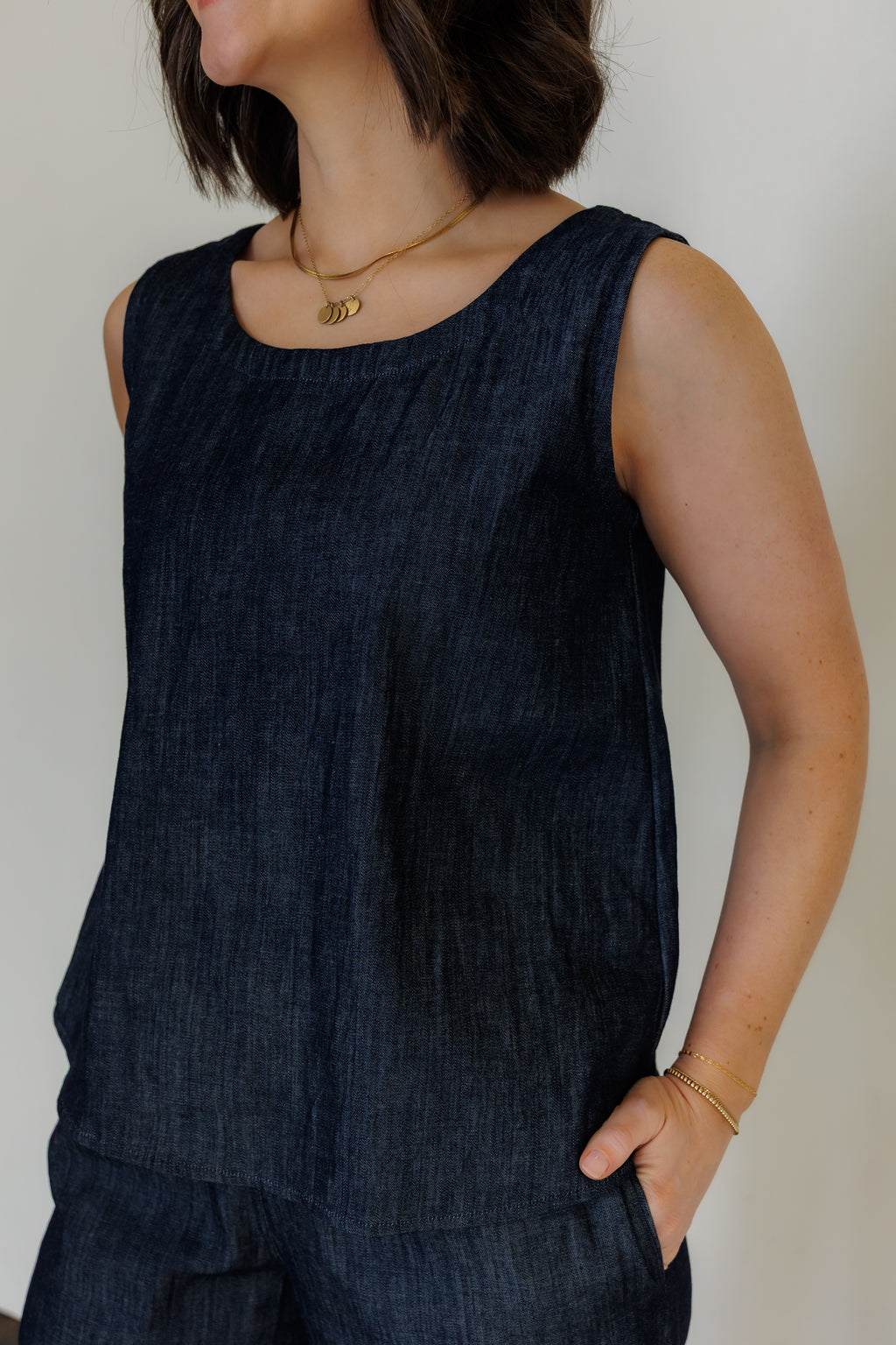 The Harmony Reversible Top in Denim