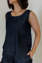 The Harmony Reversible Top in Denim