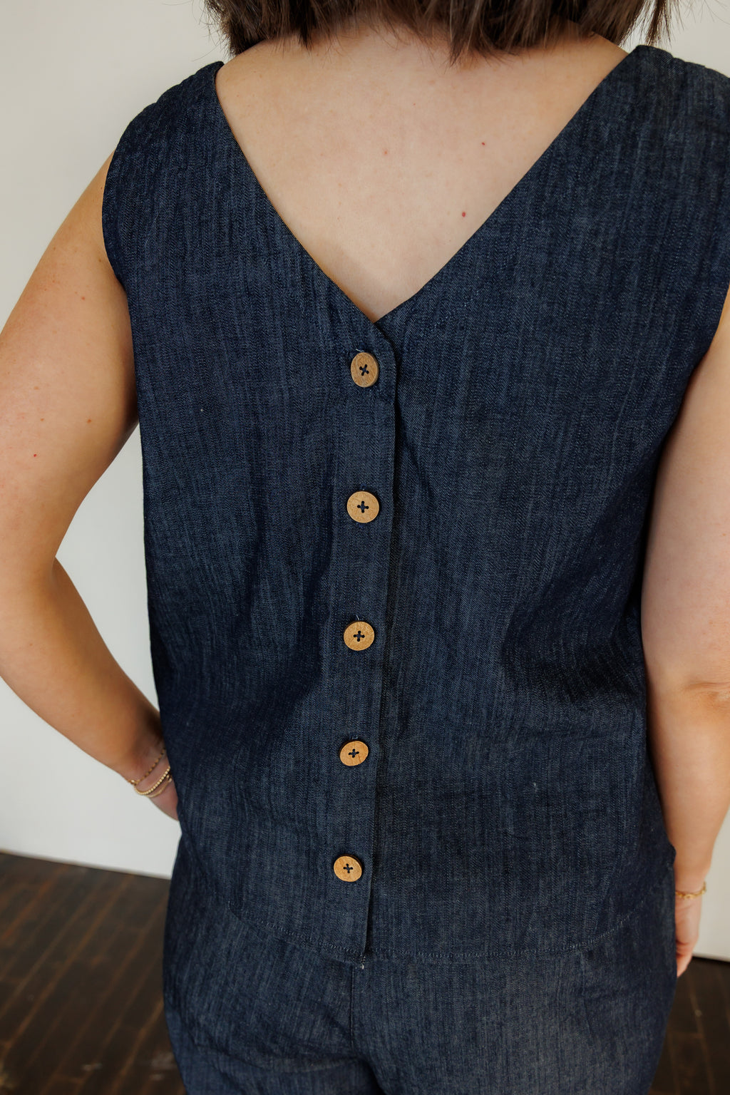 The Harmony Reversible Top in Denim