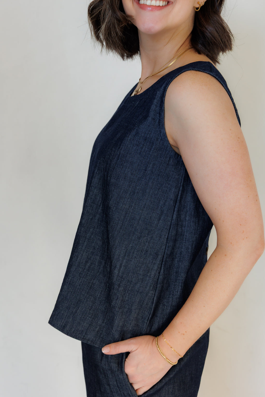 The Harmony Reversible Top in Denim