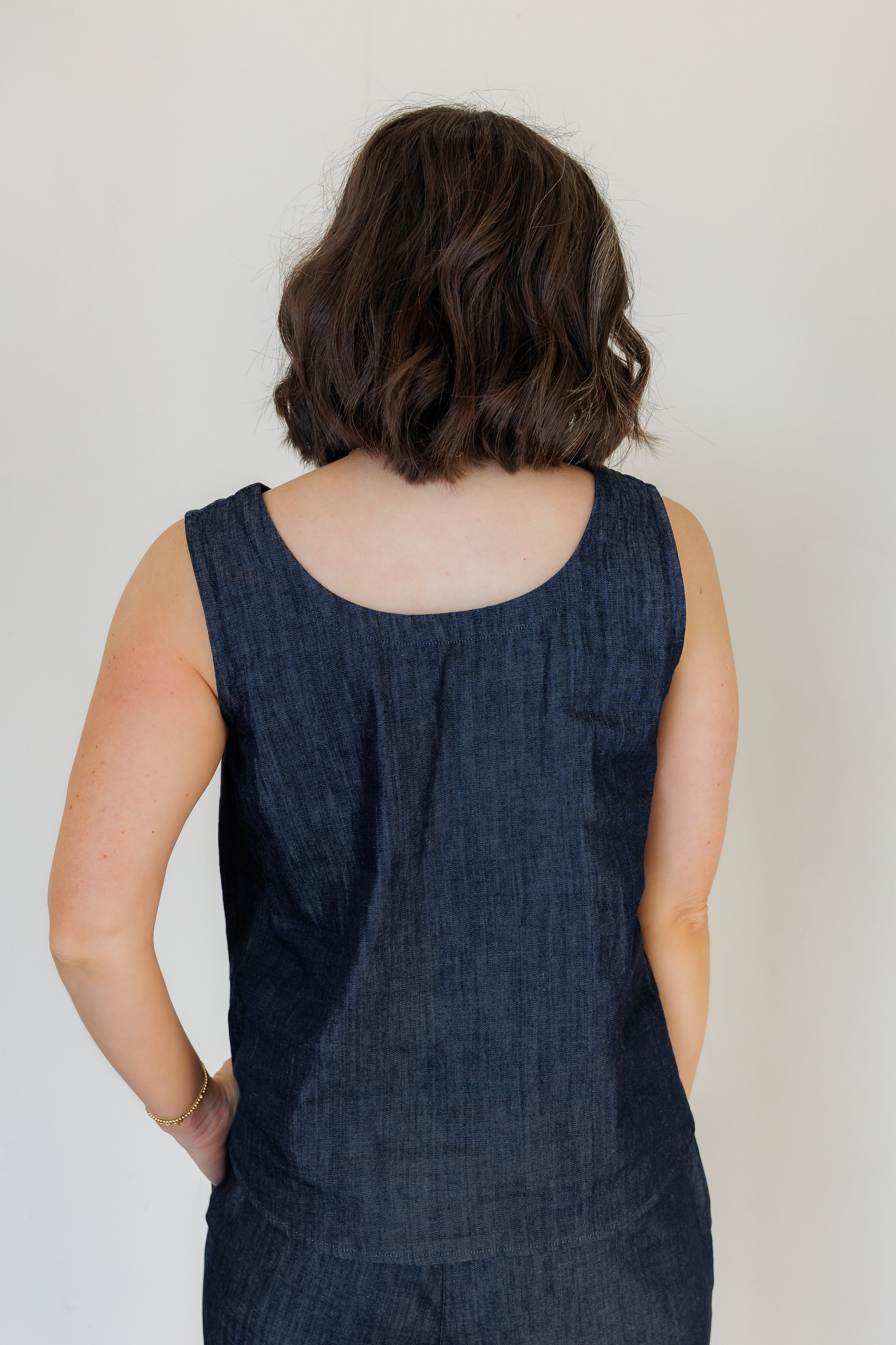 The Harmony Reversible Top in Denim