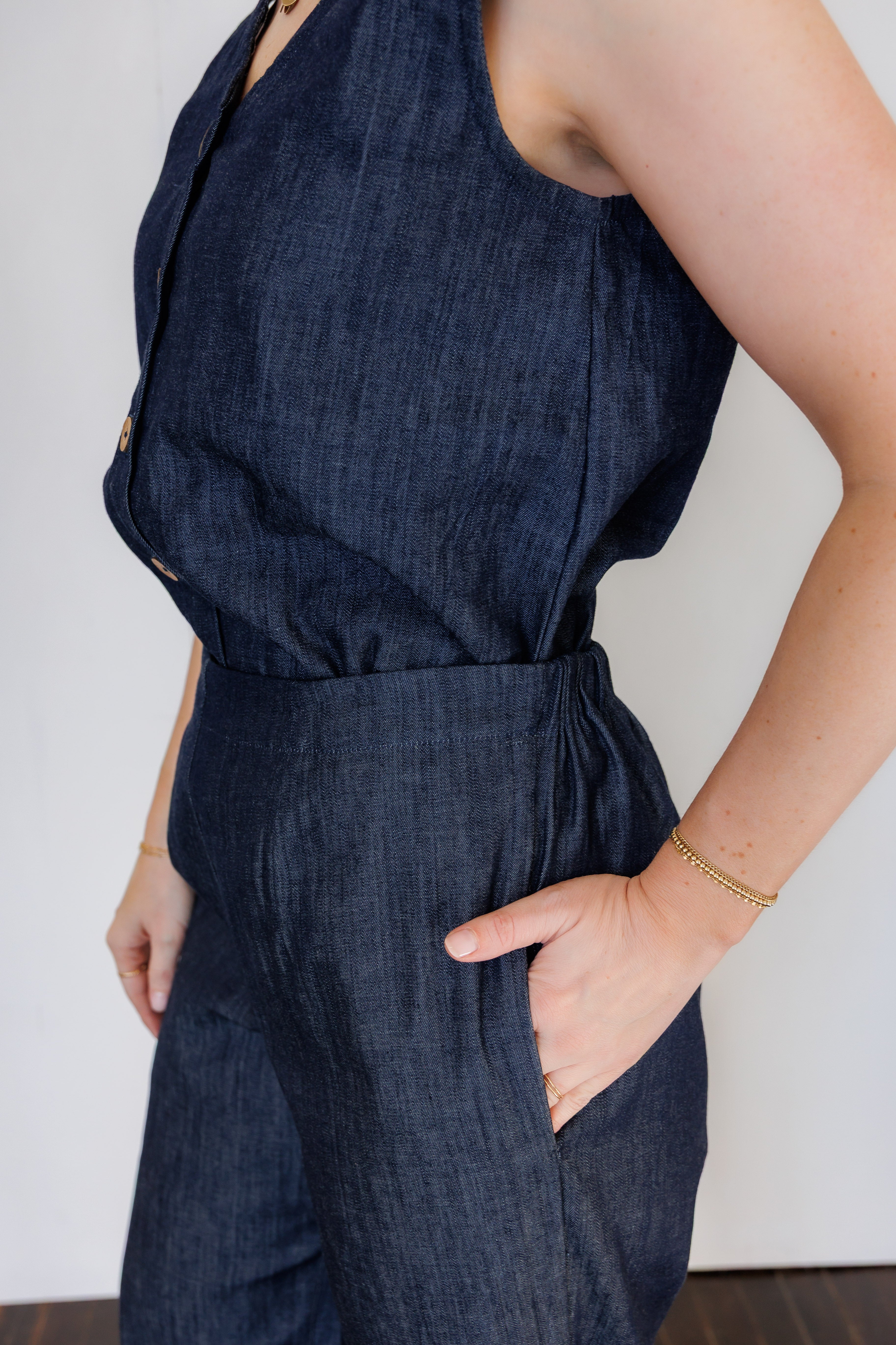 The Harmony Reversible Top in Denim