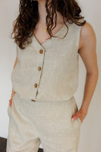 The Harmony Reversible Top in Natural Linen