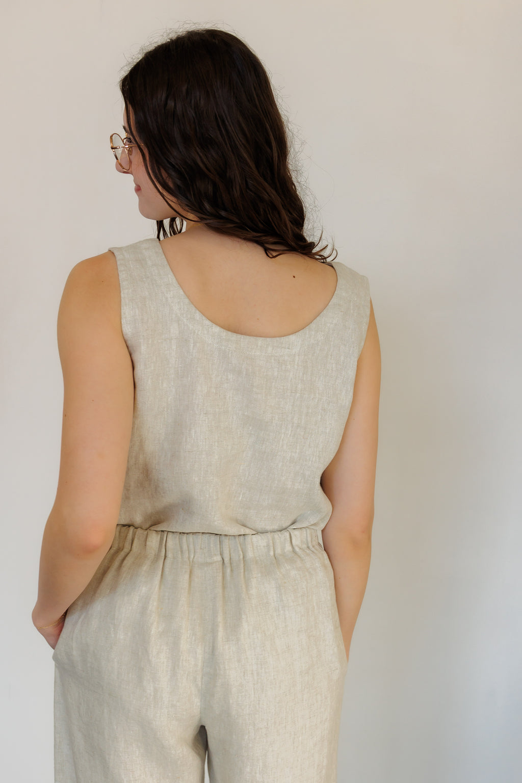 The Harmony Reversible Top in Natural Linen