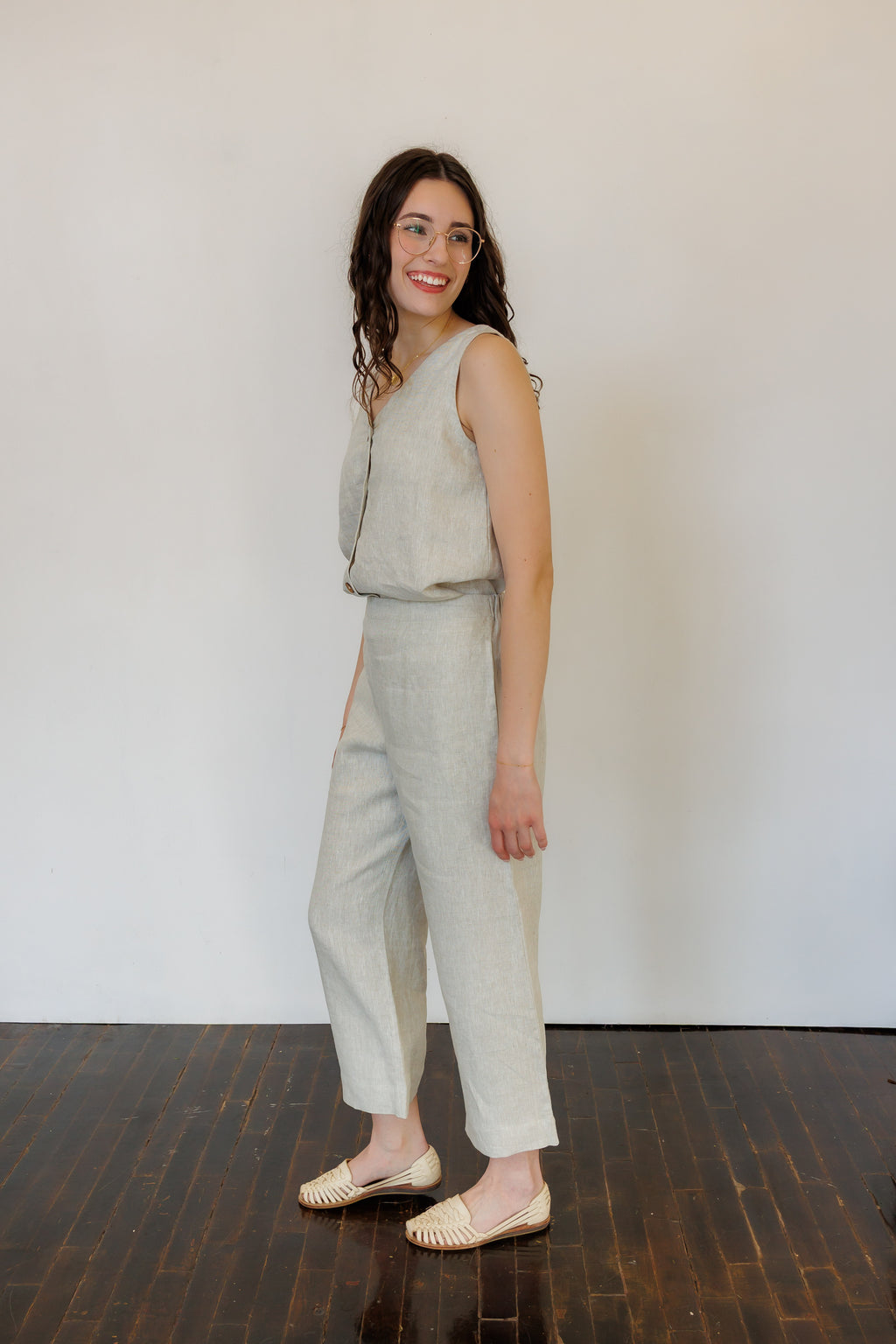 The Harmony Reversible Top in Natural Linen