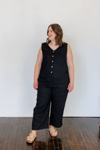 The Harmony Trousers in Black Linen