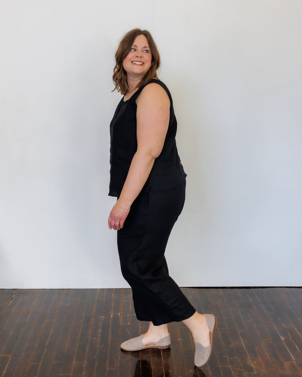 The Harmony Trousers in Black Linen