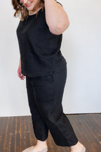 The Harmony Trousers in Black Linen