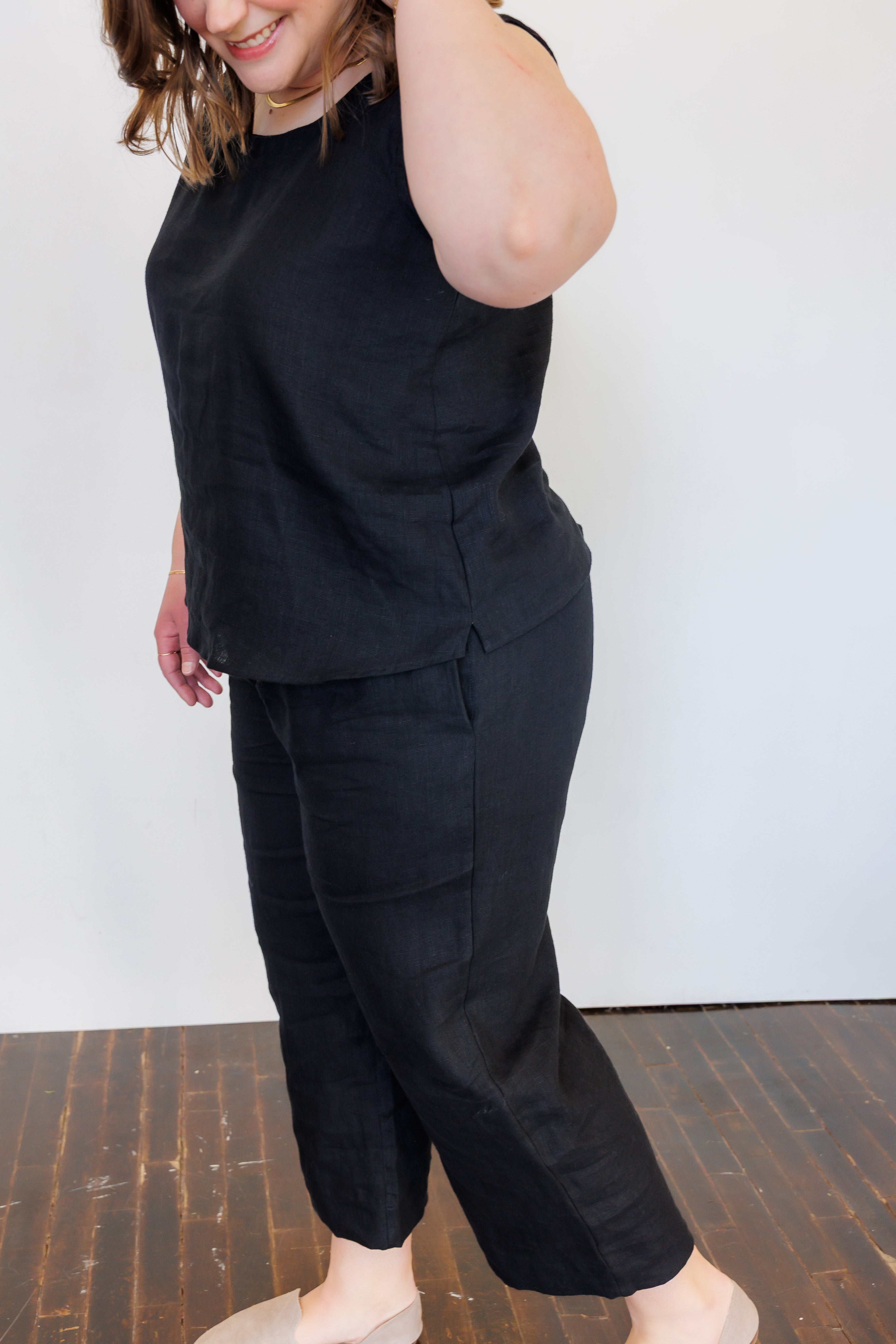 The Harmony Trousers in Black Linen