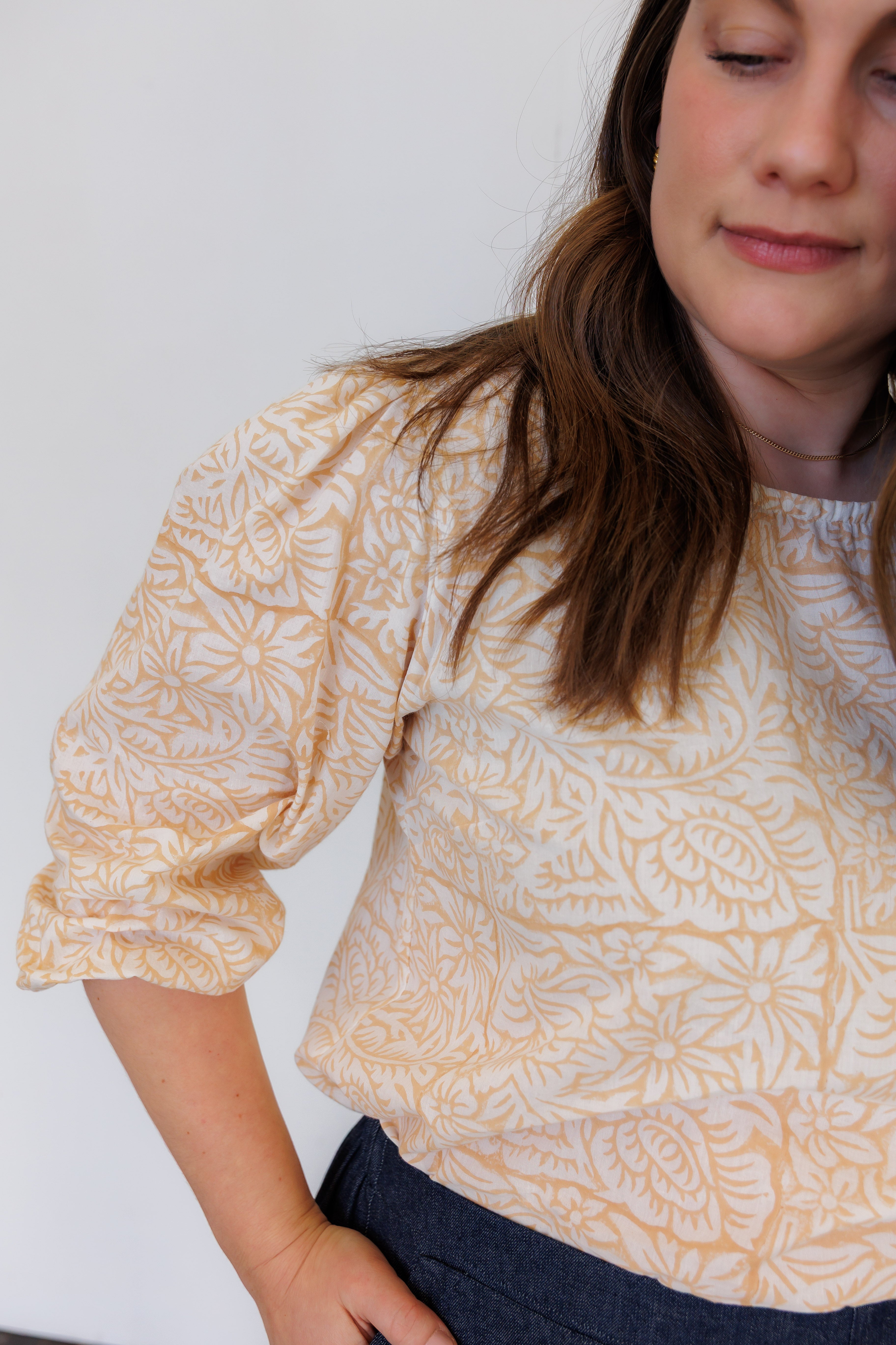 The Flora Top in Floral Blush