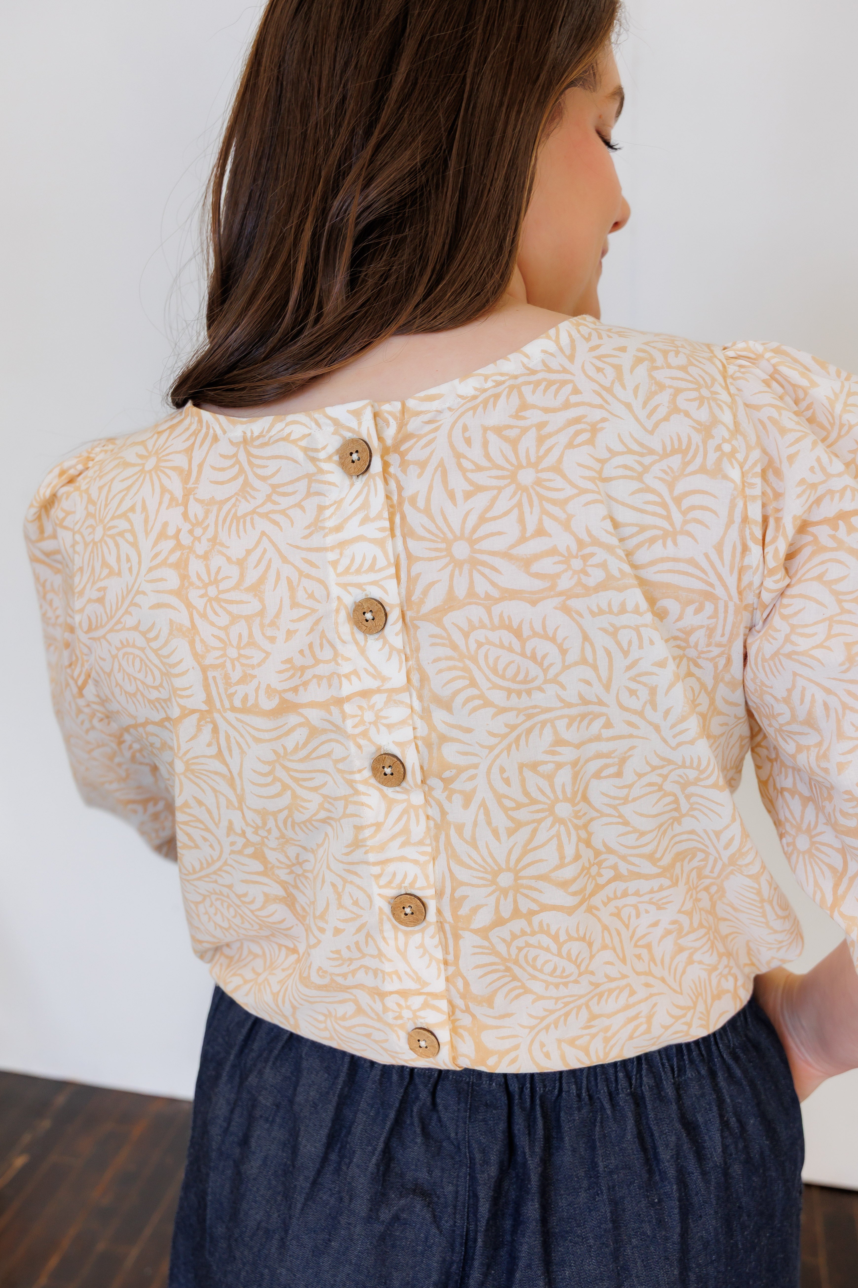 The Flora Top in Floral Blush