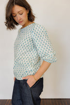 The Flora Top in Blue Tulip