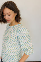 The Flora Top in Blue Tulip