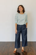 The Flora Top in Blue Tulip