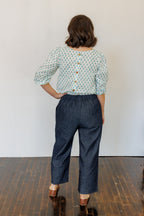 The Flora Top in Blue Tulip