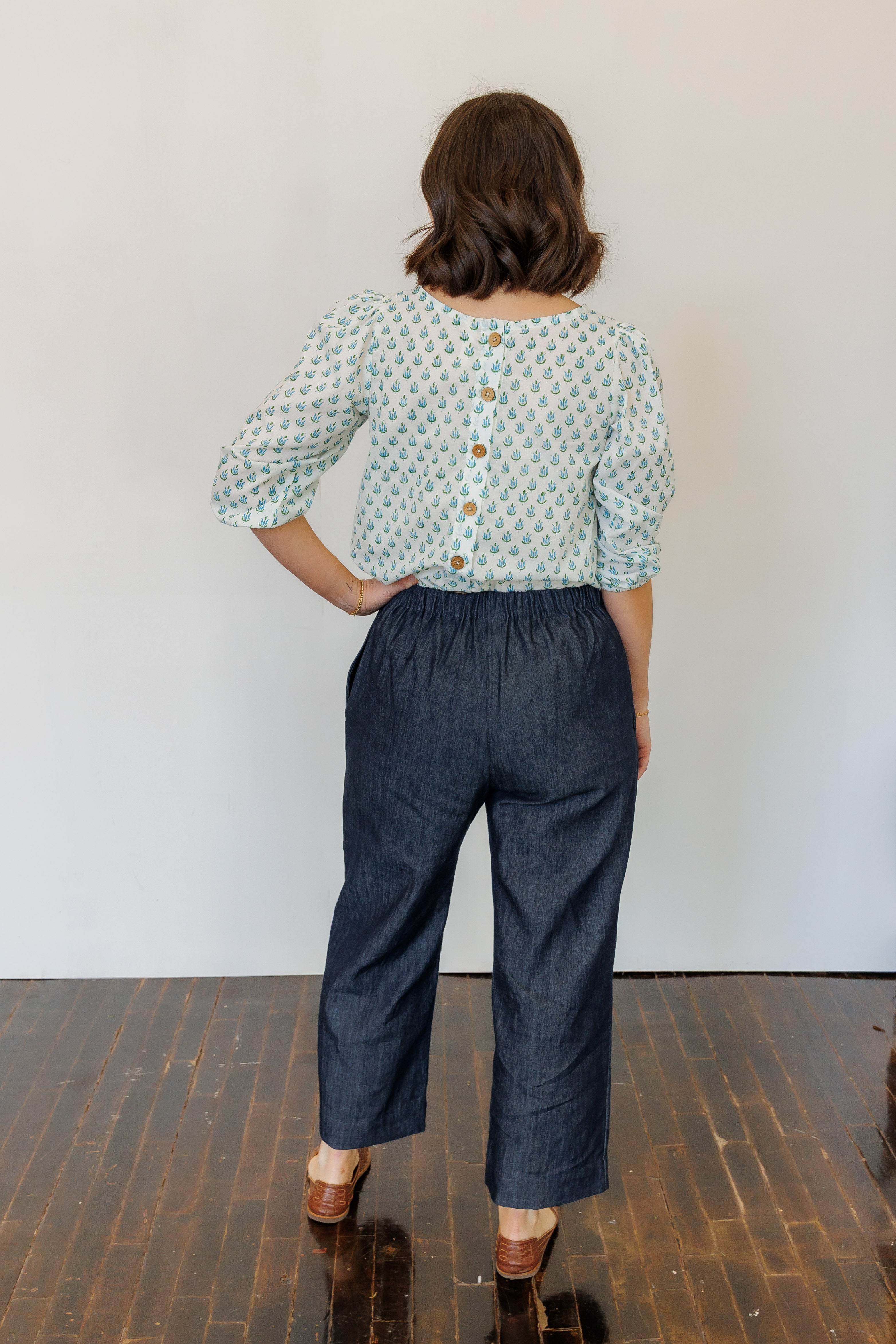 The Flora Top in Blue Tulip