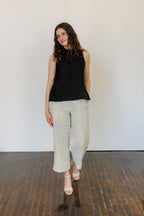 The Mira Top in Black Linen