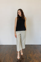 The Mira Top in Black Linen