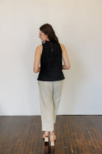 The Mira Top in Black Linen