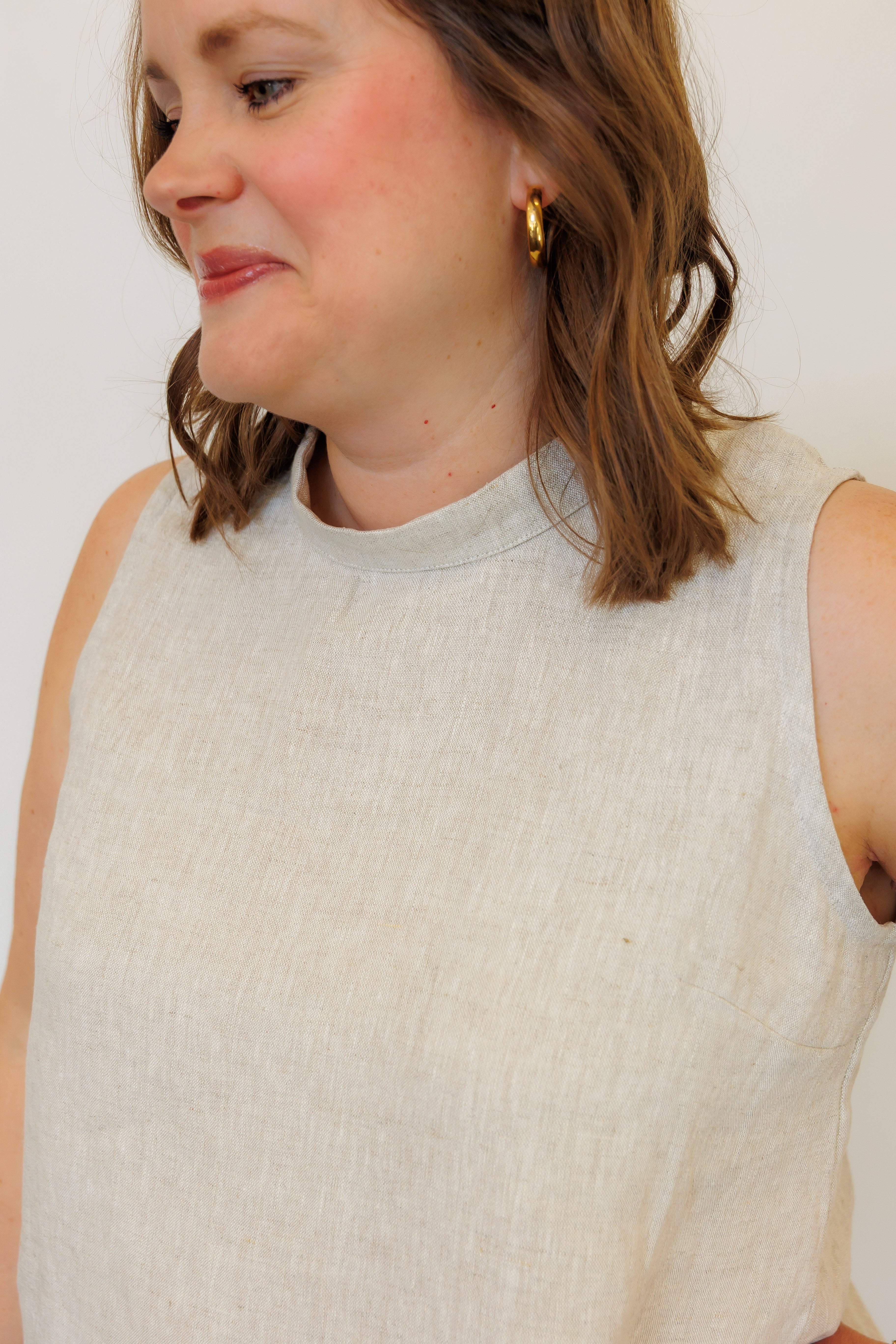 The Mira Top in Natural Linen