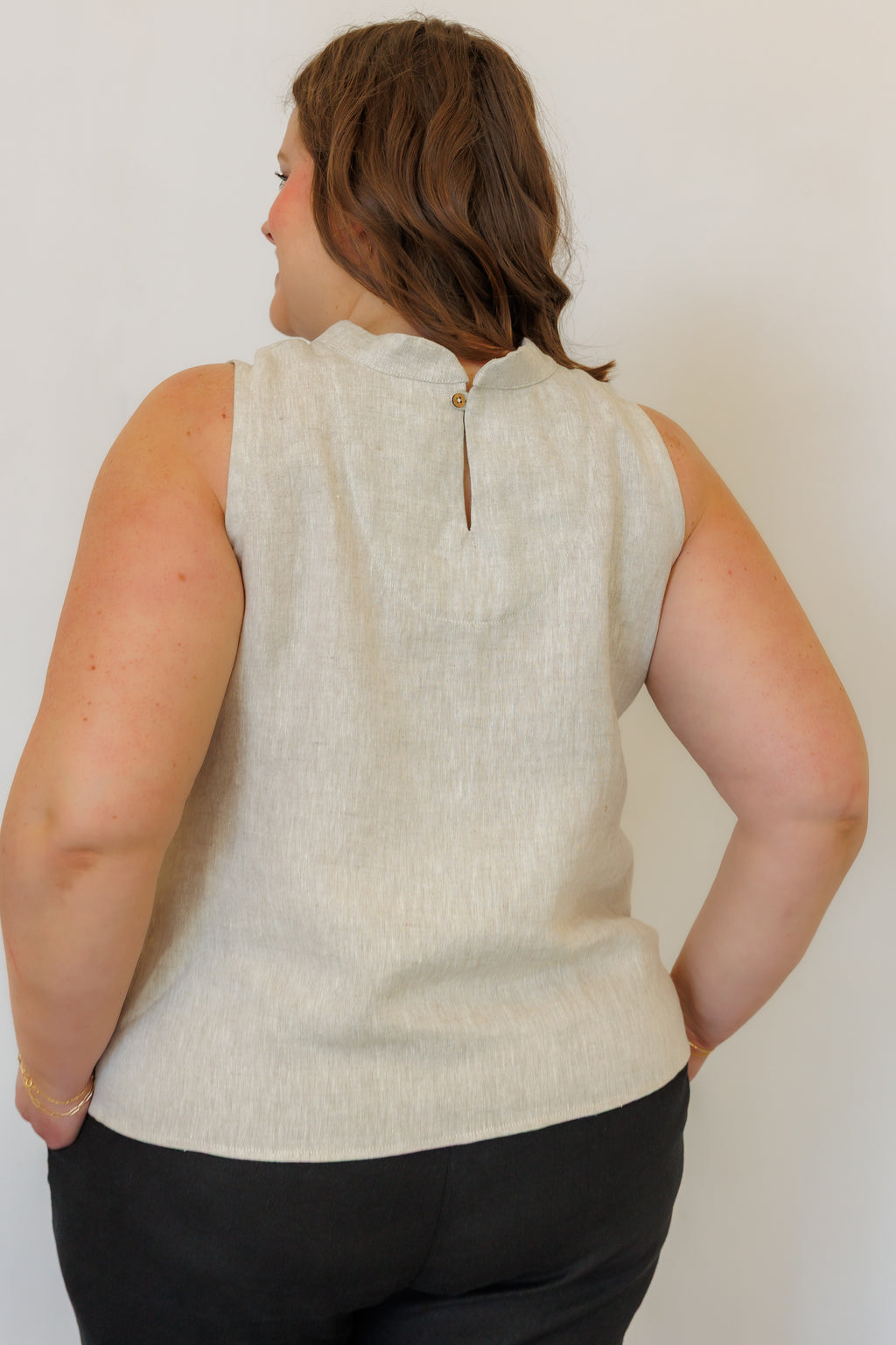 The Mira Top in Natural Linen