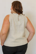 The Mira Top in Natural Linen