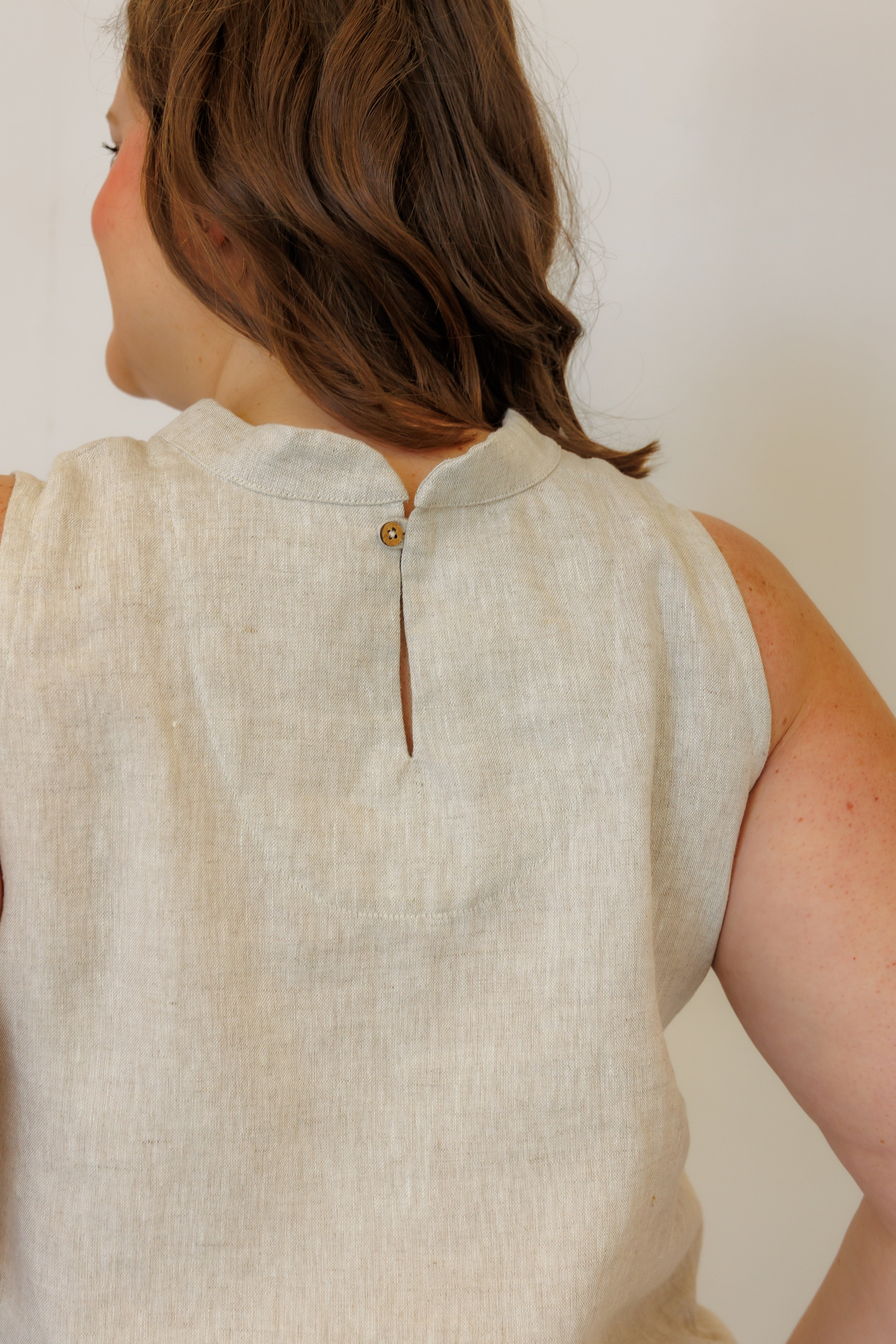 The Mira Top in Natural Linen