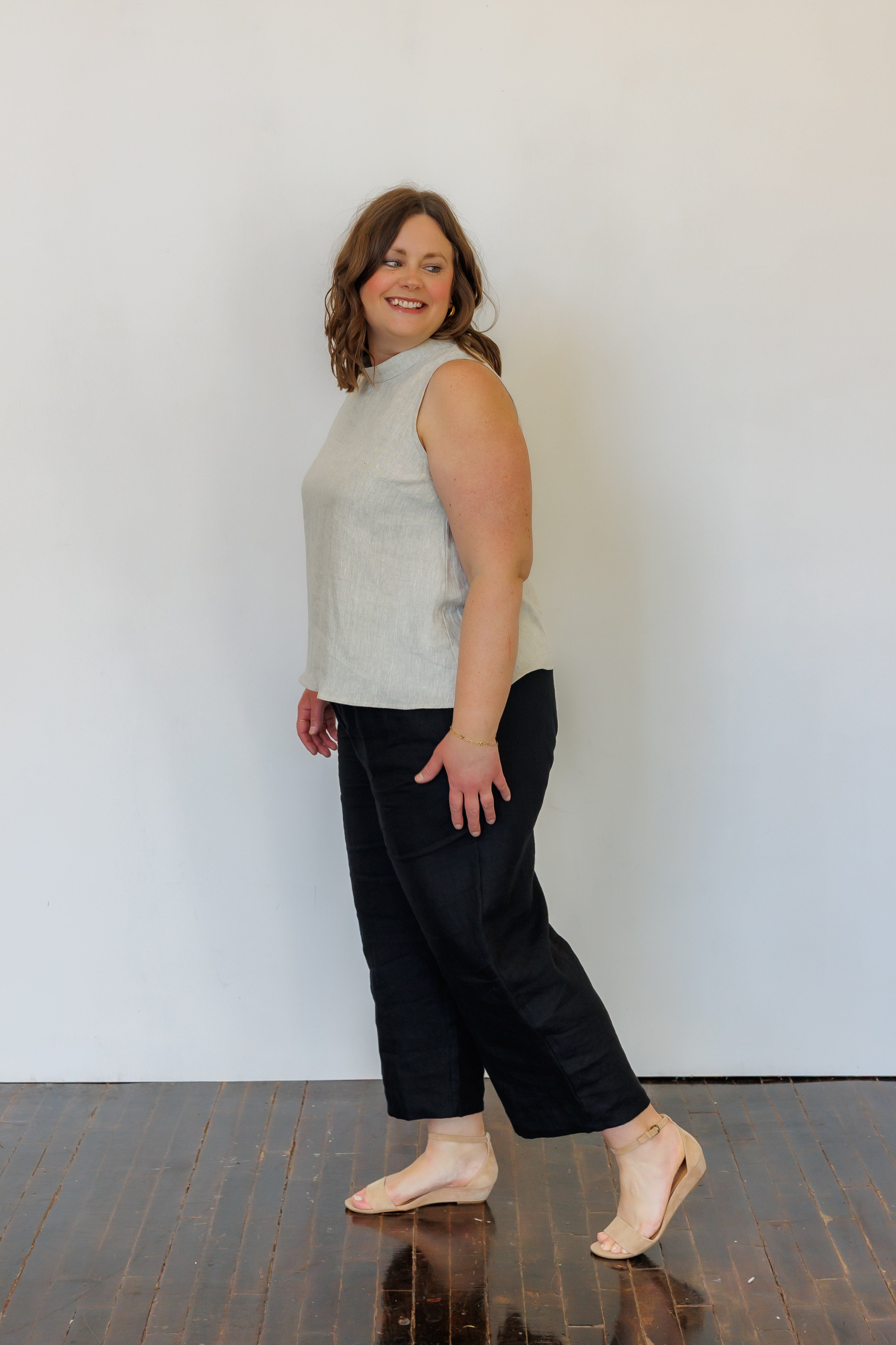 The Mira Top in Natural Linen