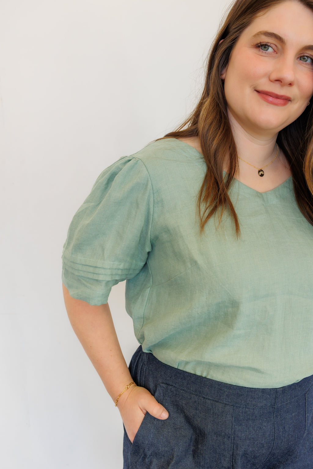 The Sylvie Top in Sage Green