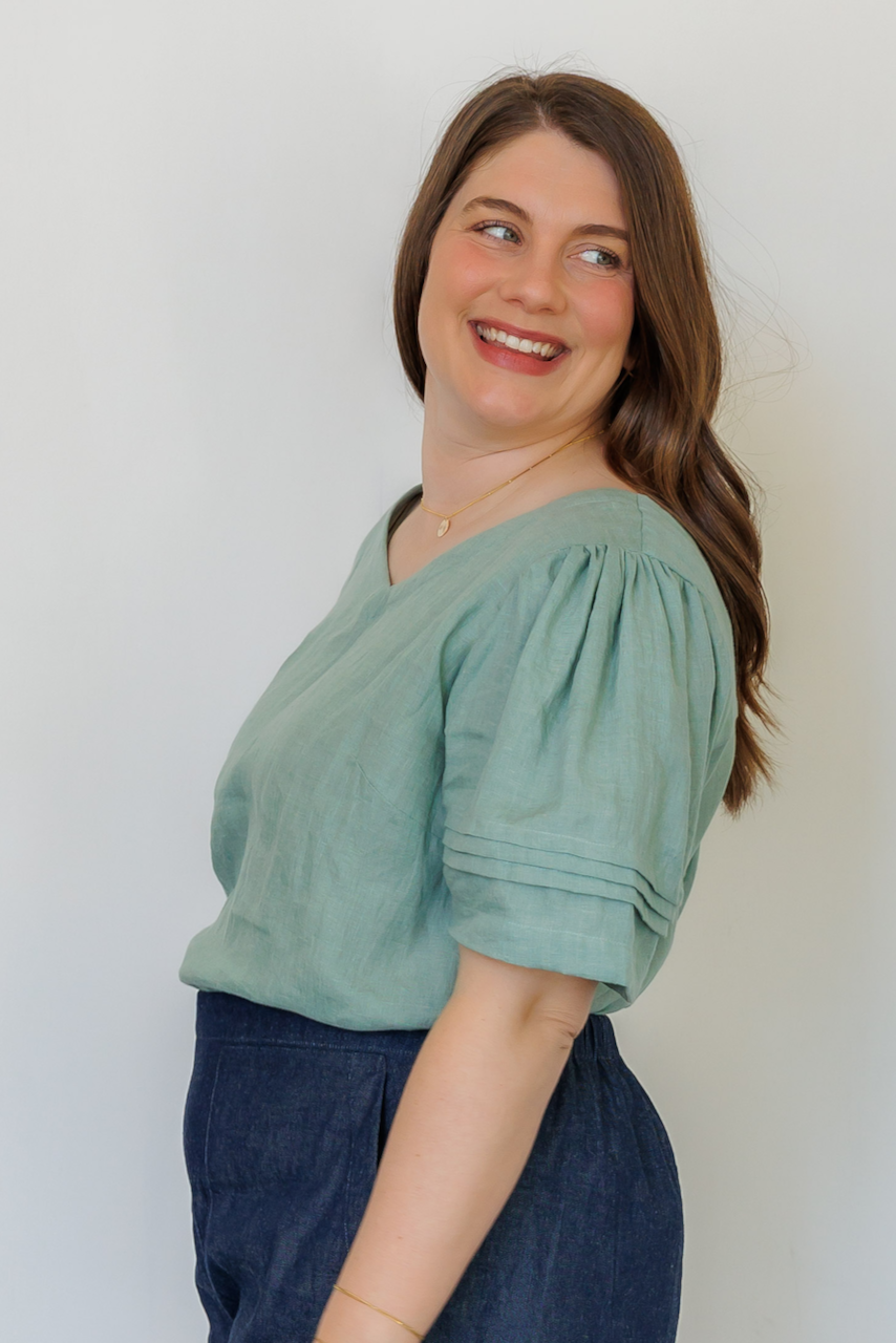 The Sylvie Top in Sage Green