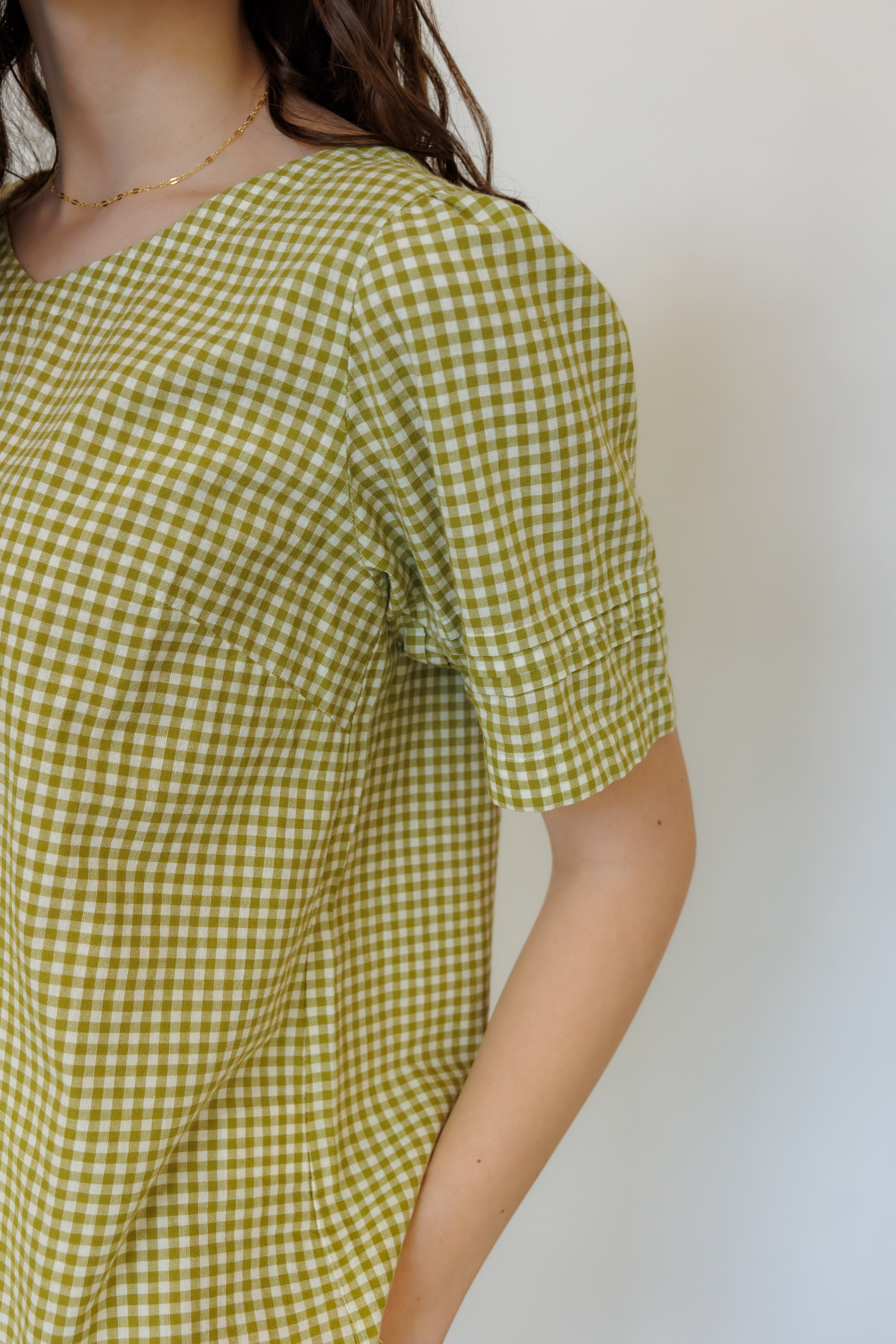 The Sylvie Top in Green Gingham