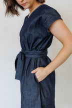 The Serene Kaftan Dress in Denim