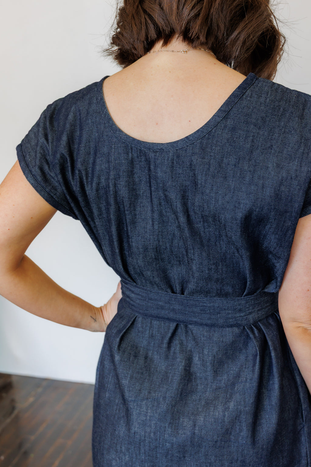 The Serene Kaftan Dress in Denim