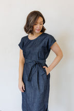The Serene Kaftan Dress in Denim