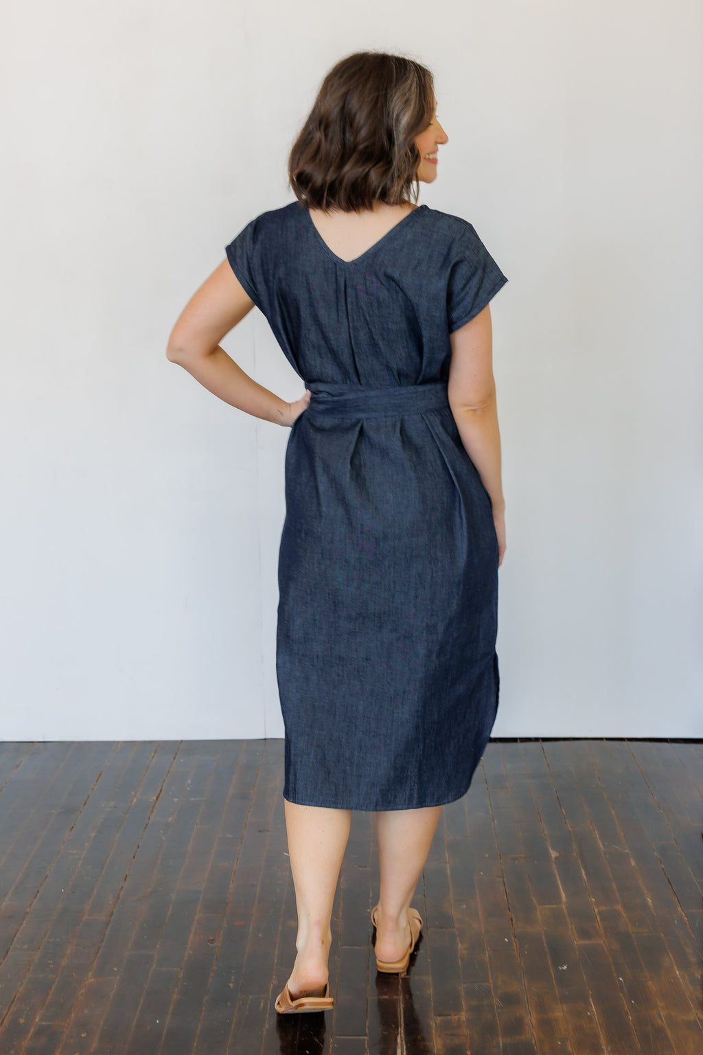 The Serene Kaftan Dress in Denim