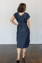 The Serene Kaftan Dress in Denim