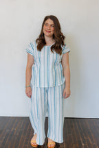 The Oasis Shirt in Aegean Stripe
