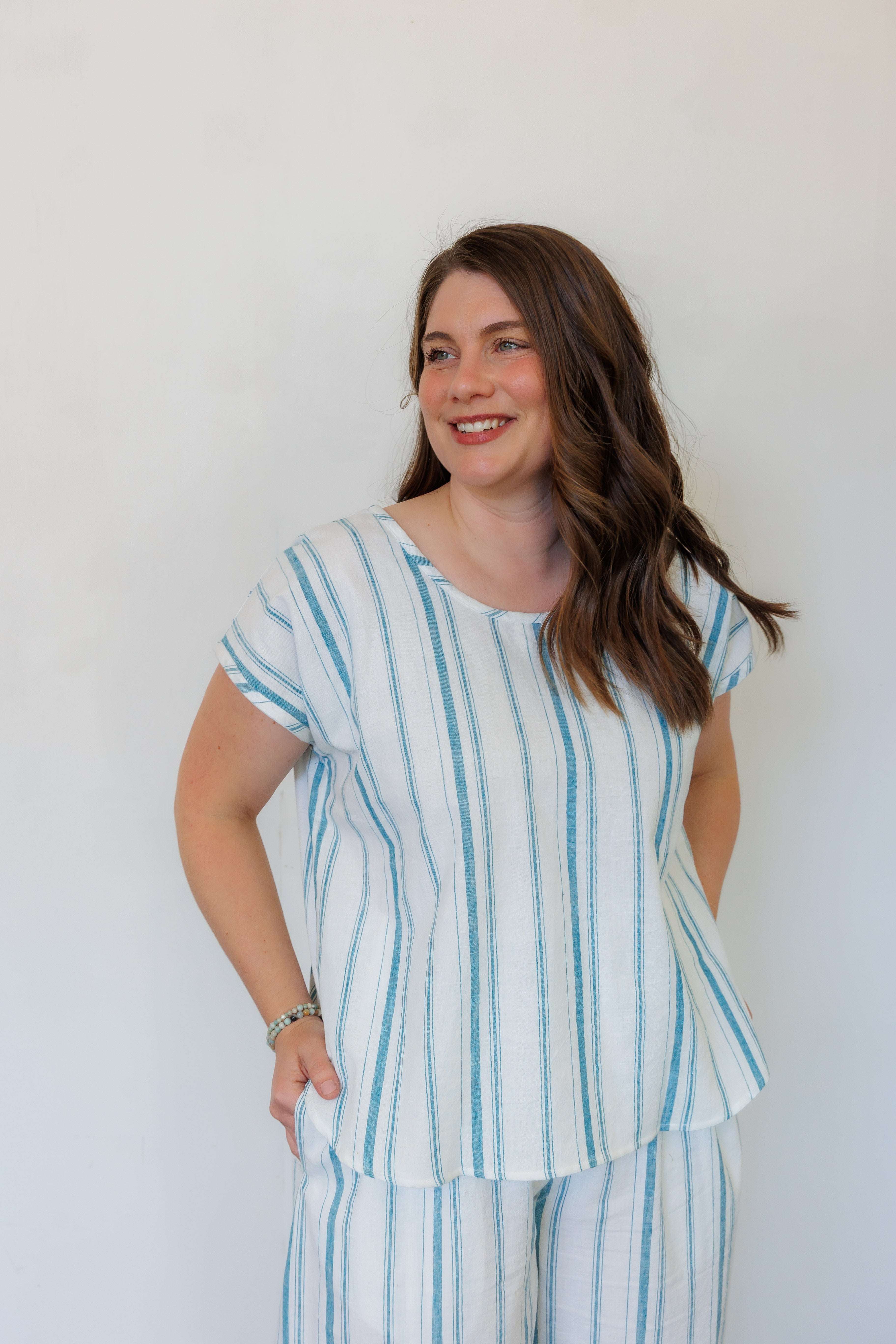 The Oasis Shirt in Aegean Stripe